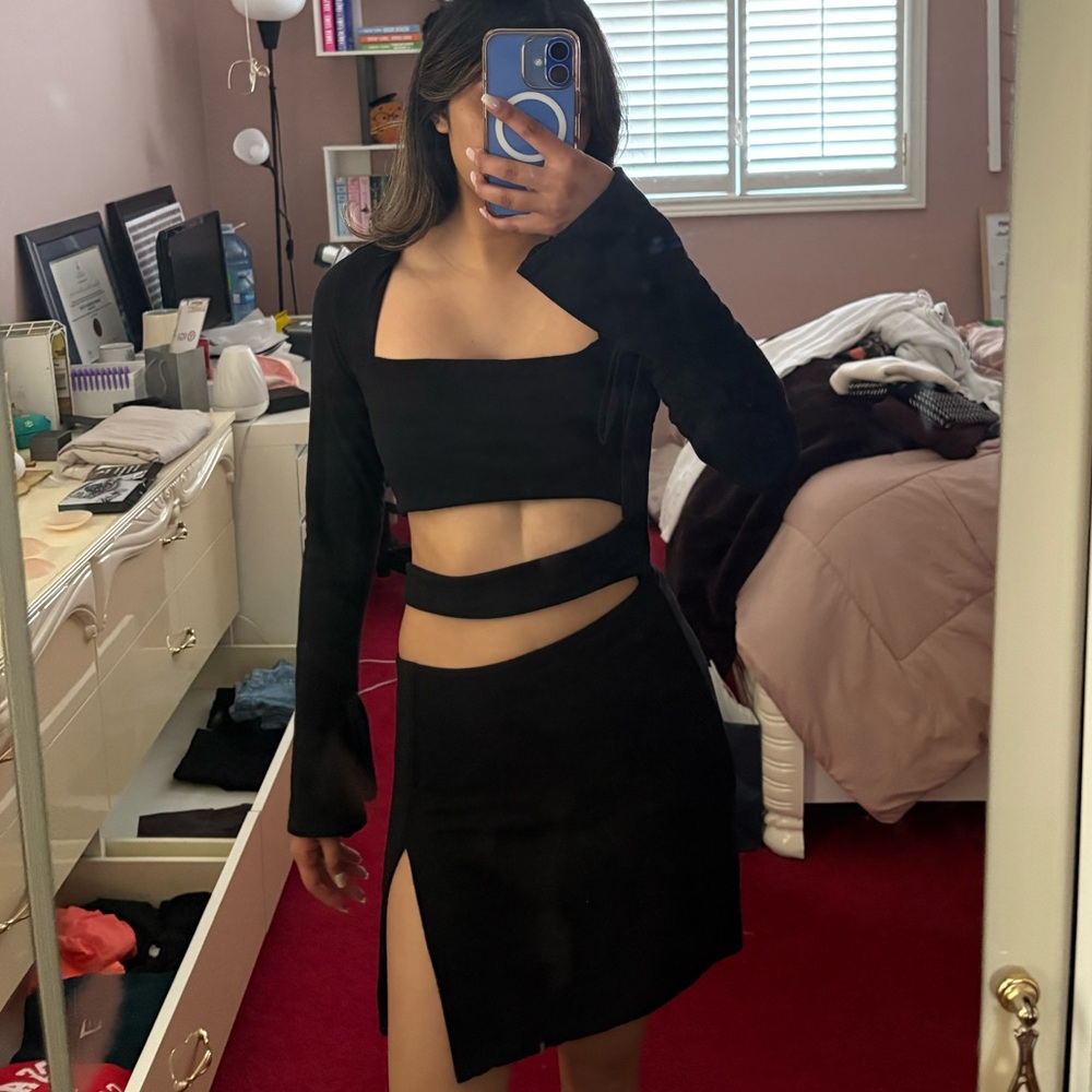 Oh Polly Black Cut-Out Dress
